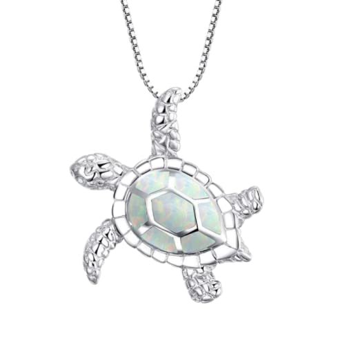 LRGKMCWTOB Small Turtle Pendant Statement Necklace Health...