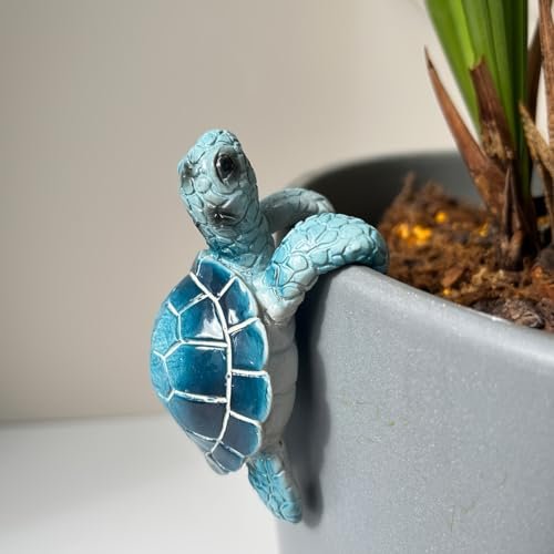 CYjorkbgg Blue Turtle Planter Decorations - Resin Hanging...