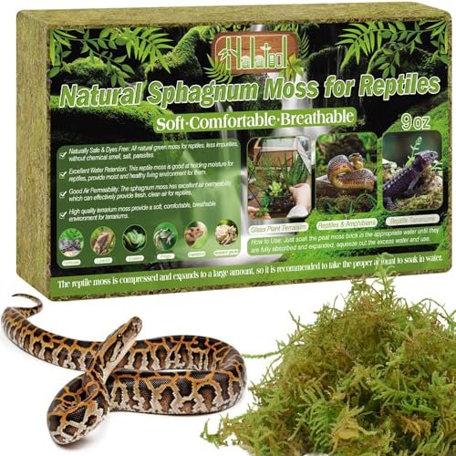 Halatool 9OZ Natural Sphagnum Moss for Reptiles- 14QT Green...