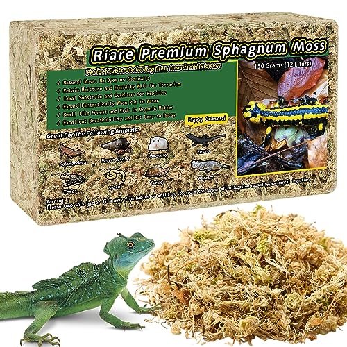 Riare 5.3OZ Premium Sphagnum Moss for Reptiles- 6QT Natural...