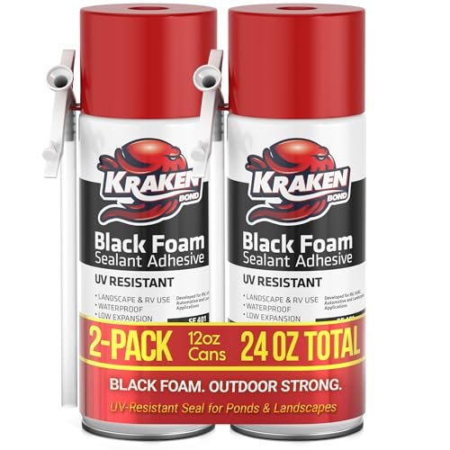 Kraken Bond Black Spray Waterfall Foam Sealant 12oz 2 Pack