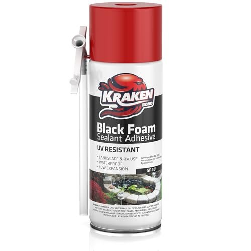 Kraken Bond Black Spray Waterfall Foam Sealant for Pond...