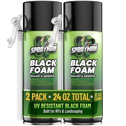 Sprayman Black Waterfall Foam Sealant - (2x12oz) Expanding...