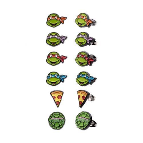 SalesOne Teenage Mutant Ninja Turtles Icons Earrings 6-Pair...