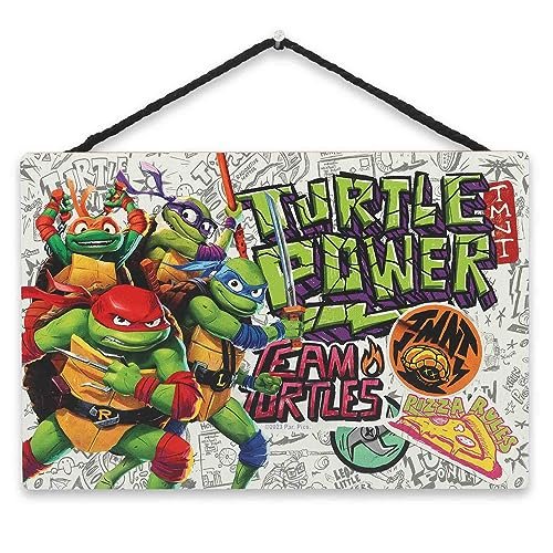 Teenage Mutant Ninja Turtles Turtle Power Hanging Wood Wall...