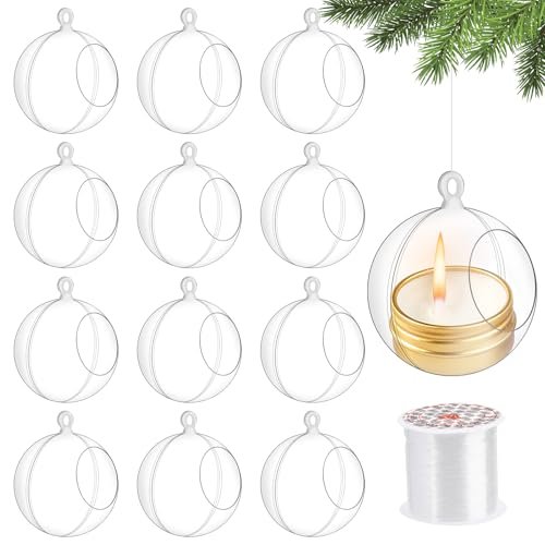 12 Pcs Hanging Globe Tealight Holders Acrylic Fillable Ball...