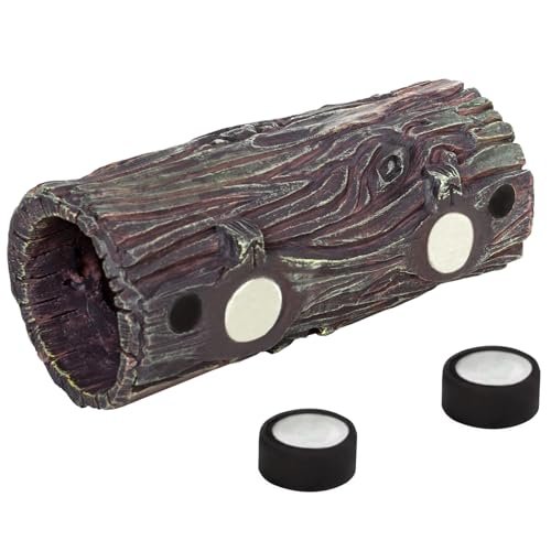 REPTIZOO Magnetic Reptile Hide Cave Resin Hollow Tree Trunk...