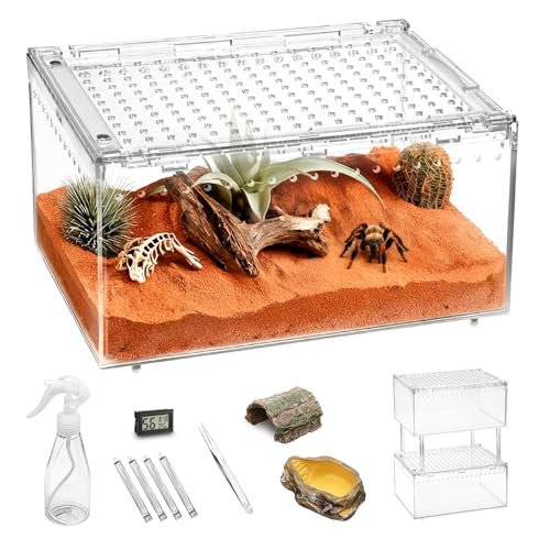 Clioran Small Reptile Terrarium Kit,Escape Proof Tarantula...