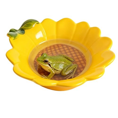 JSLZF Tree Frog Habitat Frog Water Bowl Sturdy Ceramic Dish