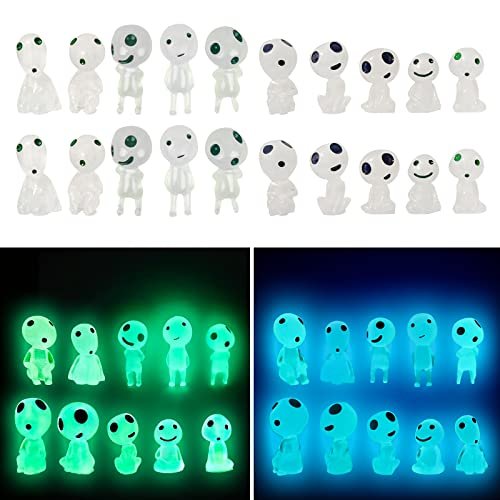 KIMOBER 20PCS Mini Glow in Dark Tree Elves Figures