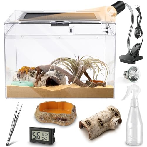 HELIME Reptile Polycarbonate Terrarium Kit 7 Piece Starter...