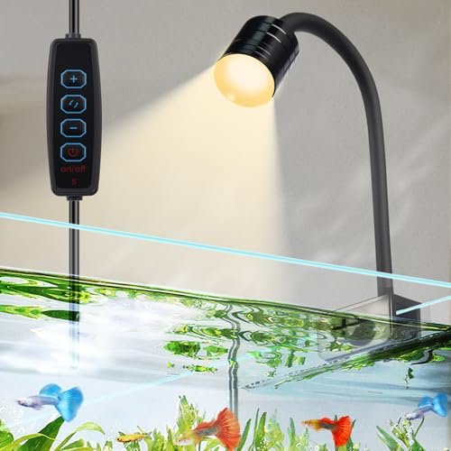 UPETTOOLS 3W LED Aquarium Light with 3 Color Modes