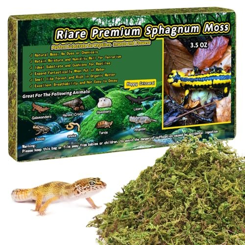 Riare 3.5 OZ Premium Sphagnum Moss for Reptile Bedding...