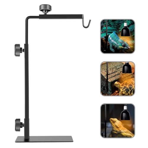 BOURDSERK Reptile Lamp Stand, Adjustable 16-31 Inch Metal...