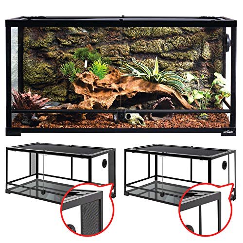 REPTI ZOO 50 Gallon Reptile Glass Tank Double Hinge Door