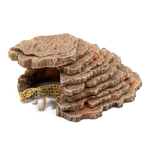 Gecko Hide Shale Scape Step Ledge, Reptile Cave Hideout...