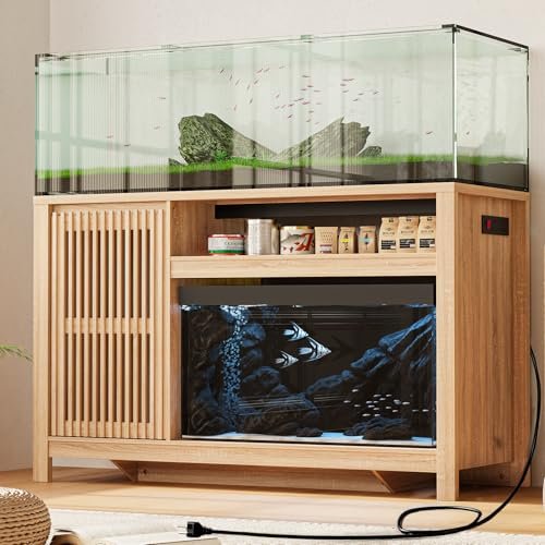 INNOD 55-75 Gallon Fish Tank Stand with Power Outlet Cabinet