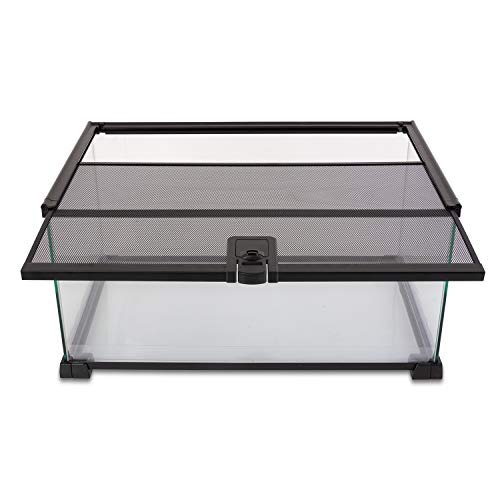 REPTI ZOO 10 Gallon Reptile Tank Glass Sliding Screen Top