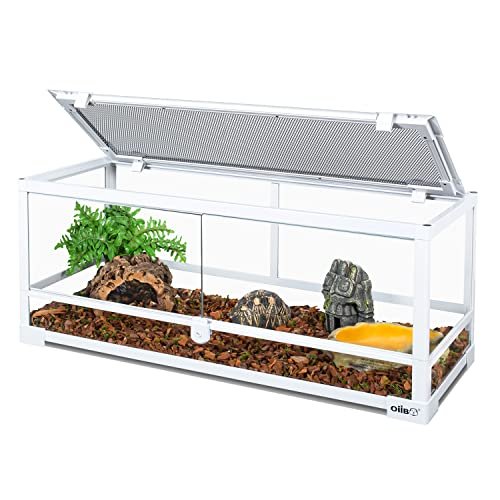 OIIBO Full Glass Long Tank Reptile Terrarium 20 Gallon
