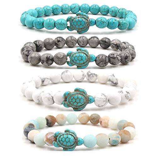 Caiyao 8mm Sea Turtles Beads Bracelet Turquoise Natural...