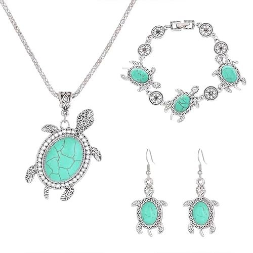 ONLYJUMP Vintage Turquoise Sea Turtle Jewelry Set,...