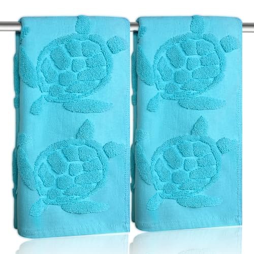 UHRMF 2 Pcs Sea Turtle Hand Towels for Bathroom