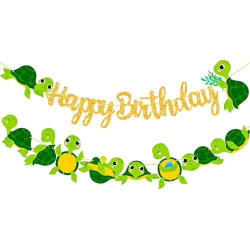 Sea Turtle Birthday Party Banner Baby Turtle Decorations...
