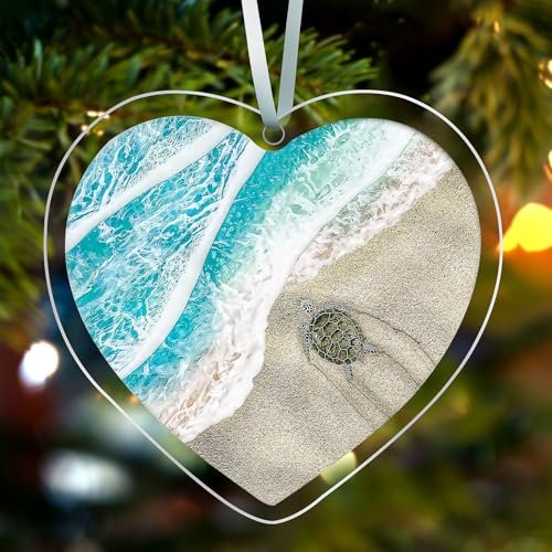 Sea Turtle Christmas Tree Ornaments 2025, Acrylic Hanging...