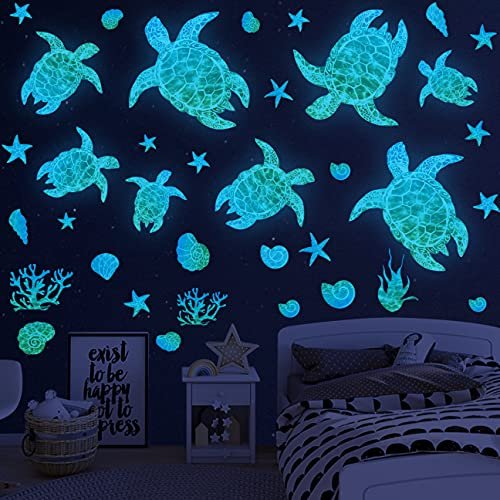Desert Camel Sea Turtle Wall Decals Stickers Glow in Dark