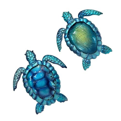 LIFFY Metal Turtle Wall Art Decor Ocean 2 Piece Set