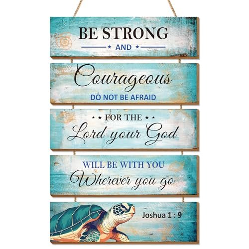 Sea Turtle Wall Art Decor, Religious Art Bible Quote Sign