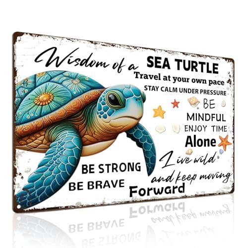 ALKB Sea Turtle Decor - Sea Turtle Gifts Metal Sign