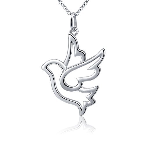 DAOCHONG S925 Sterling Silver Doves Birds Faith Hope Love...