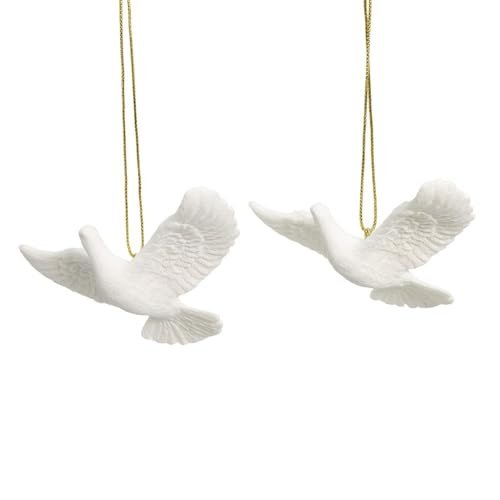 Turtle Dove Ornaments (Gift Boxed) - Set of 2 Resin