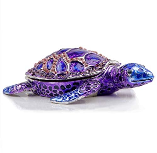 SEVENBEES Purple Sea Turtle Figurine Decorative Jewelry...