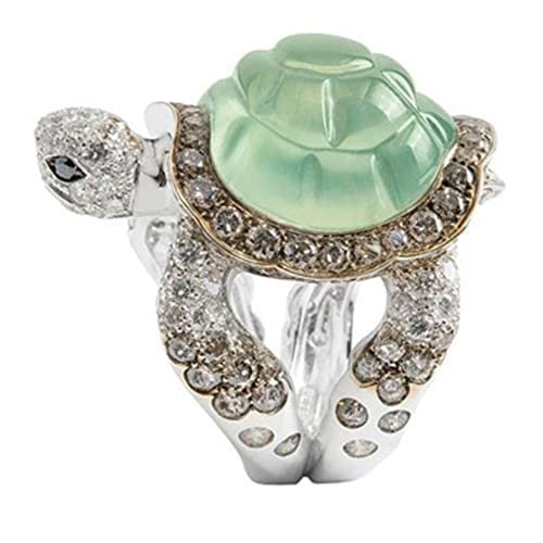 Cute Turtle Rings Cubic Zirconia Statement for Women and Men