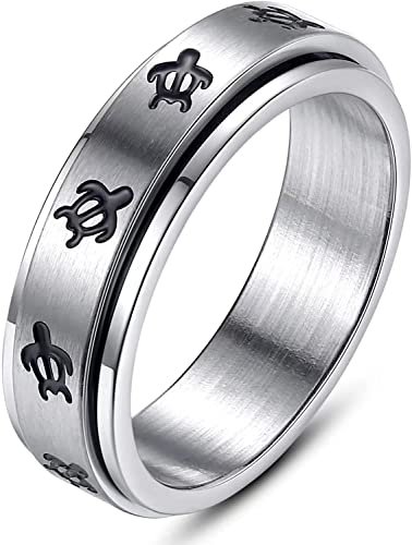 Fuqimanman2020 Sea Turtle Spinner Band Ring Anxiety Relief...