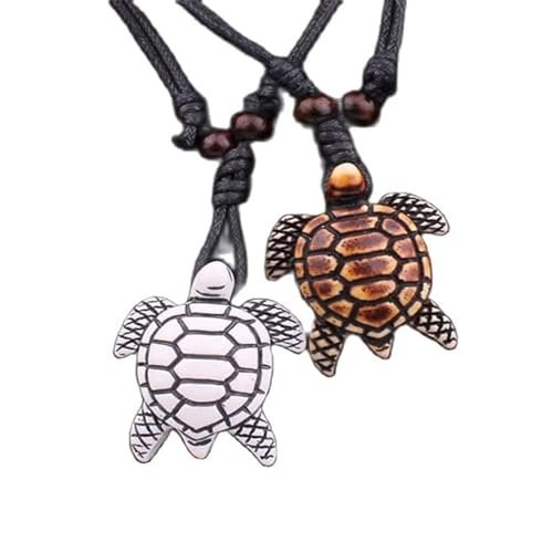 Caiyao Handmade Hawaiian Turtle Shark Teeth Adjustable Wax...