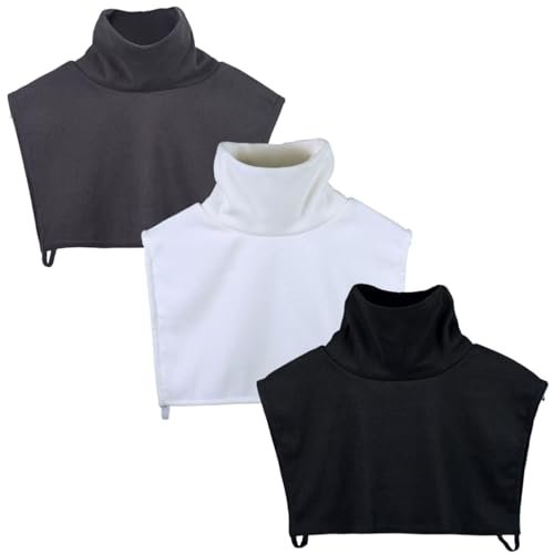 Sucrain 3 Pcs Fake Turtleneck Collars Detachable Dickey...
