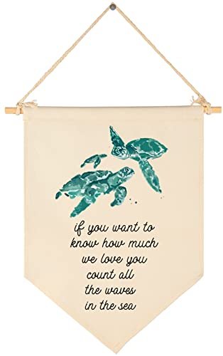 FYSIA We Love You-Ocean Turtle Theme Nursery Canvas Banner...