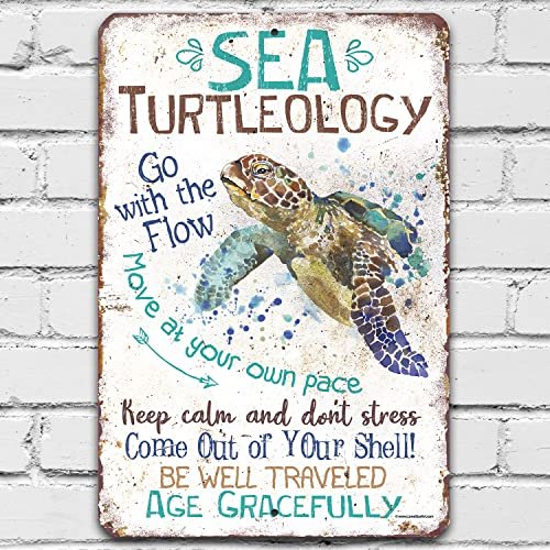 Sea Turtle Decor - Sea Turtleology - Durable Metal Sign