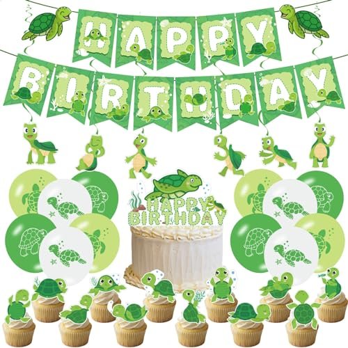 Chilfamy Cute Turtle Party Supplies - Birthday Decorations...