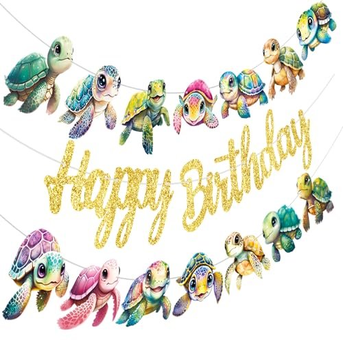 Sea Turtle Birthday Banners - Turtle Party Decorations
