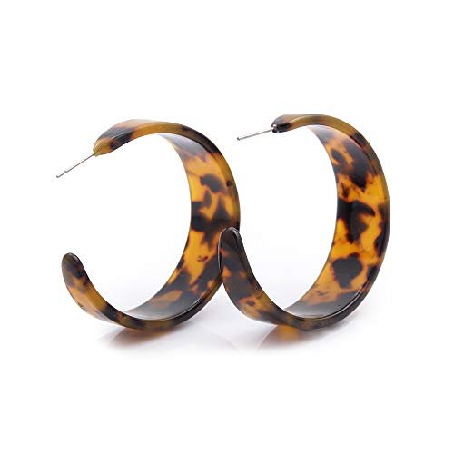 Leopard C-Shaped Acrylic Earrings. Bohemian Geometry Resin...