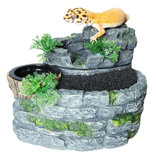 SUKEOPET 500ML Reptile Waterfall Fountain, Reptile Water...