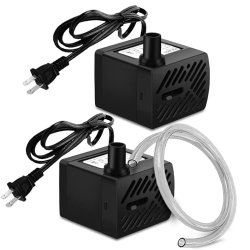 PULACO 2Pcs Mini Fountain Pump (50GPH 3W), Ultra Quiet...