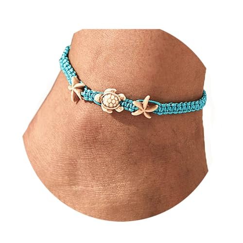 Yokawe Boho Turtle Anklets Bracelets Blue Starfish Summer...