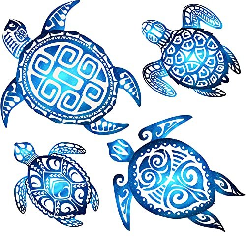 Yalikop 4 Pieces Sea Turtle Bathroom Wall Decorations